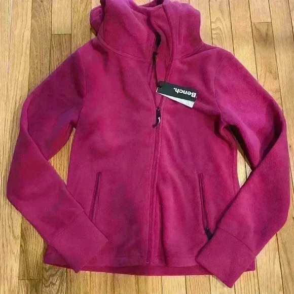 Bench Women's Purple Asymmetric Zip-Up Microfleece Jacket Size M - Picture 1 of 11
